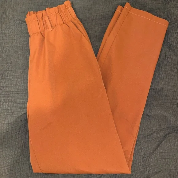 Shein small burnt orange high waisted straight legged pants - Picture 3 of 3